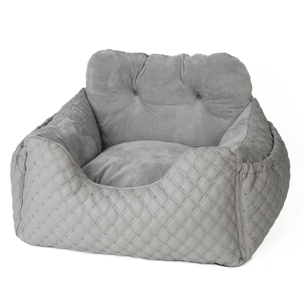 Luxury Dog Car Booster Bed | Vegan Leather, Travel Anxiety Relief