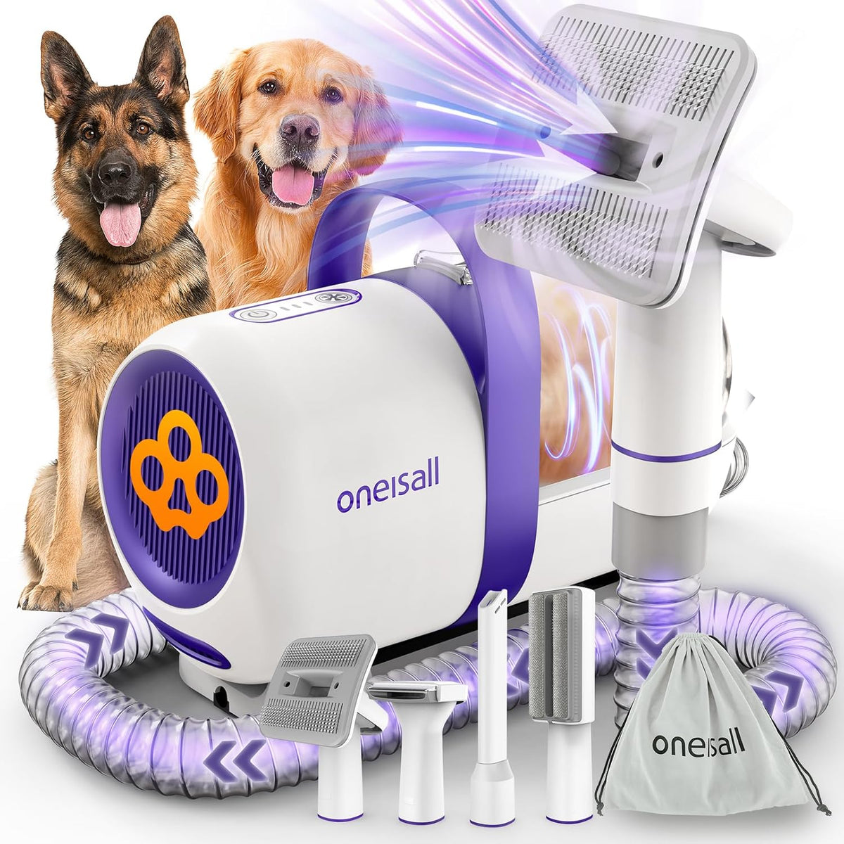 Dog Hair Vacuum Shedding Grooming Brush Kits for Pet Thick Coats